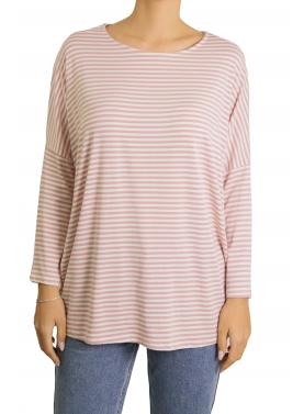 maglia a righe con scollo a barca 